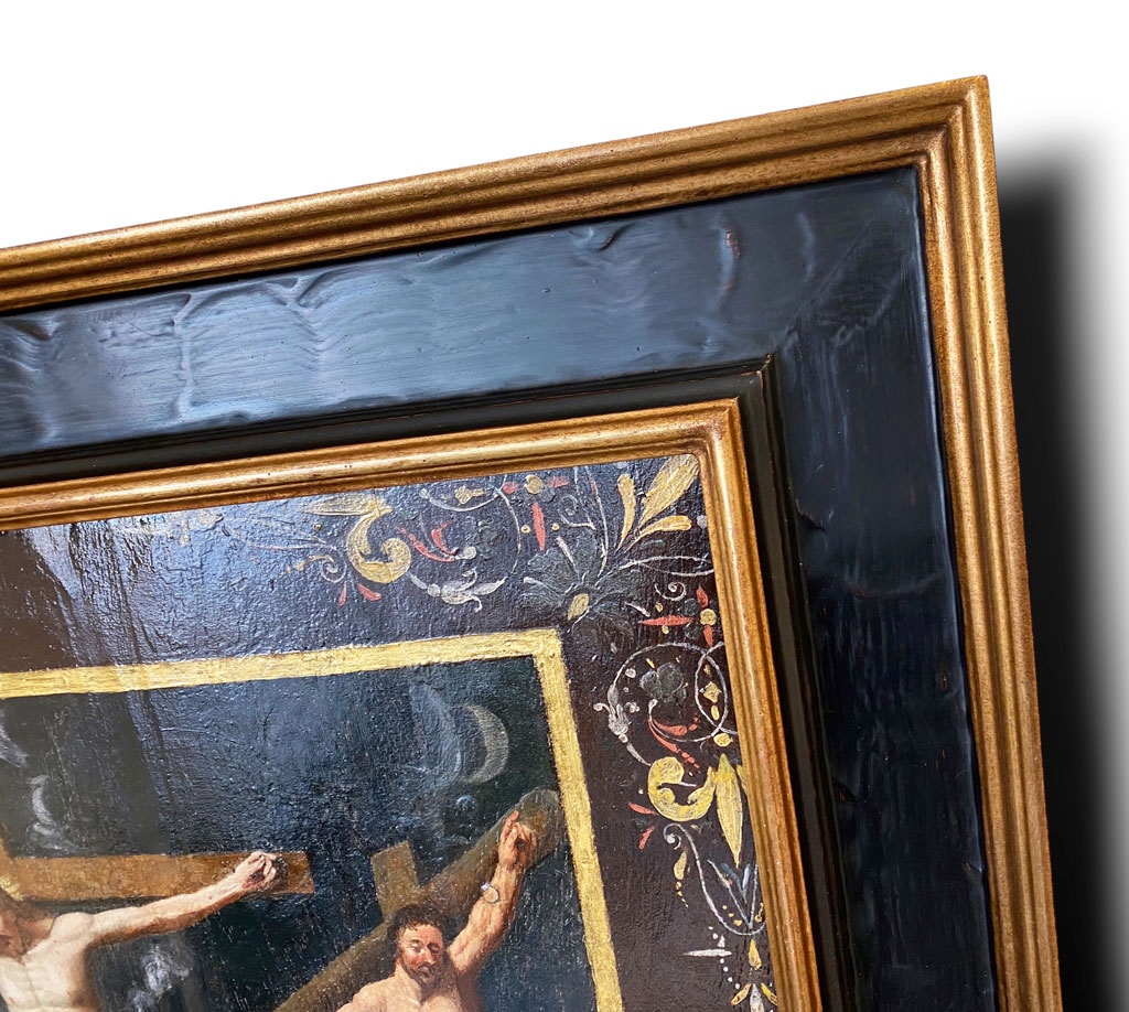 Noir rustique filets or